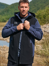 Lade das Bild in den Galerie-Viewer, Hochwertige Herren-Outdoorjacke mit Kapuze – Wasserdicht, winddicht und warm gefüttert für Herbst und Winter