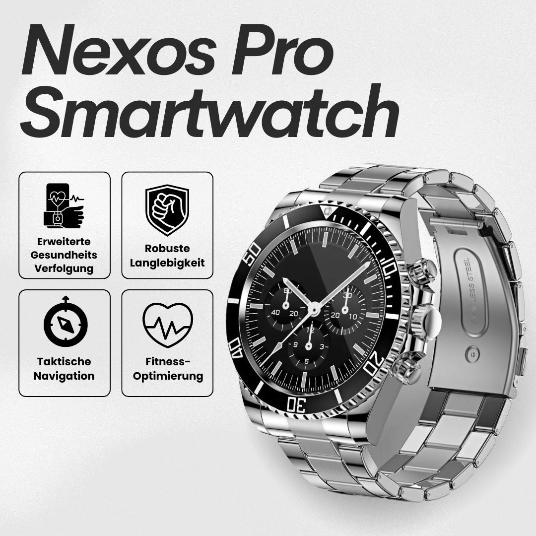 Nexos Pro Smartwatch - Unzerstörbare Gesundheitsuhr (2025)