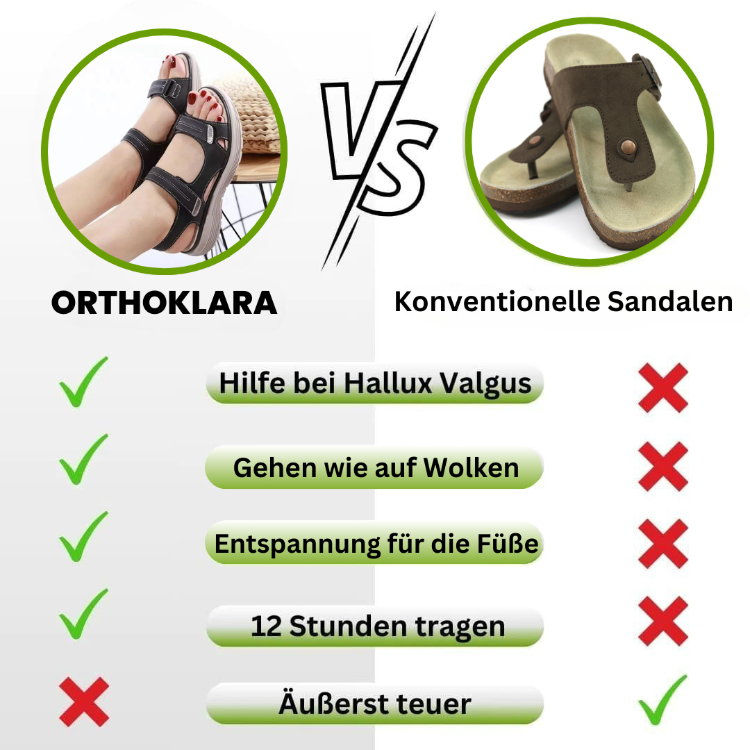 OrthoKlara - ergonomische,  schmerzlindernde & rutschfeste Sandalen für Damen - Sonderaktion 1+1 Gratis