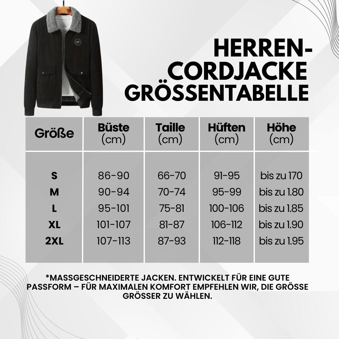 Herren-Cordjacke mit Fleece-Futter für den Winter