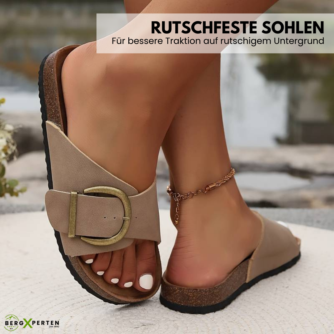 OrthoMia - Schmerzlindernde Kork-Sandalen mit Schnallenriemen-Design für Damen - Sonderaktion 1+1 Gratis