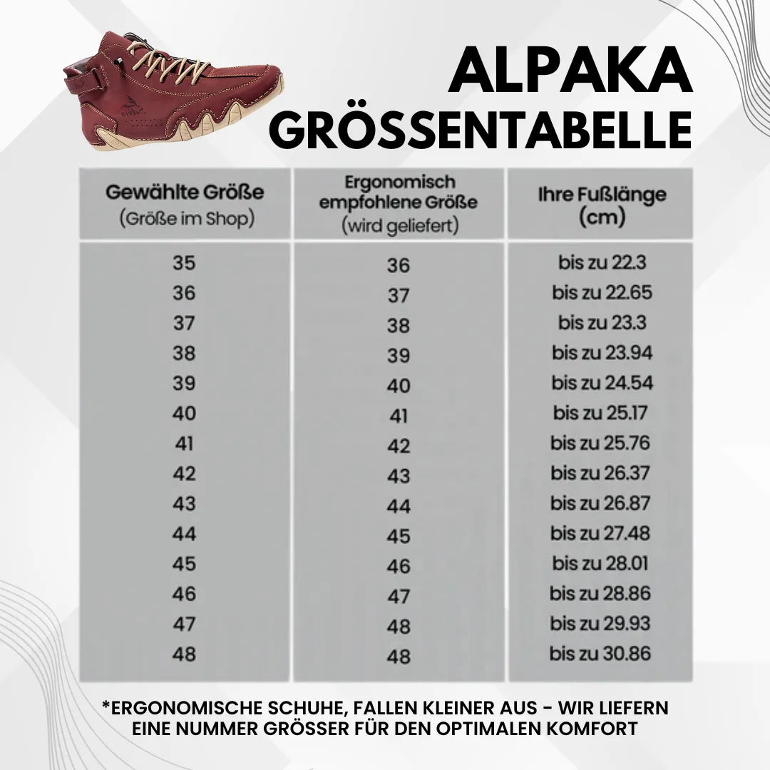 Alpaka - orthopädische, wasserdichte & rutschfeste Leder-Barfußschuhe - Sonderaktion 1+1 Gratis