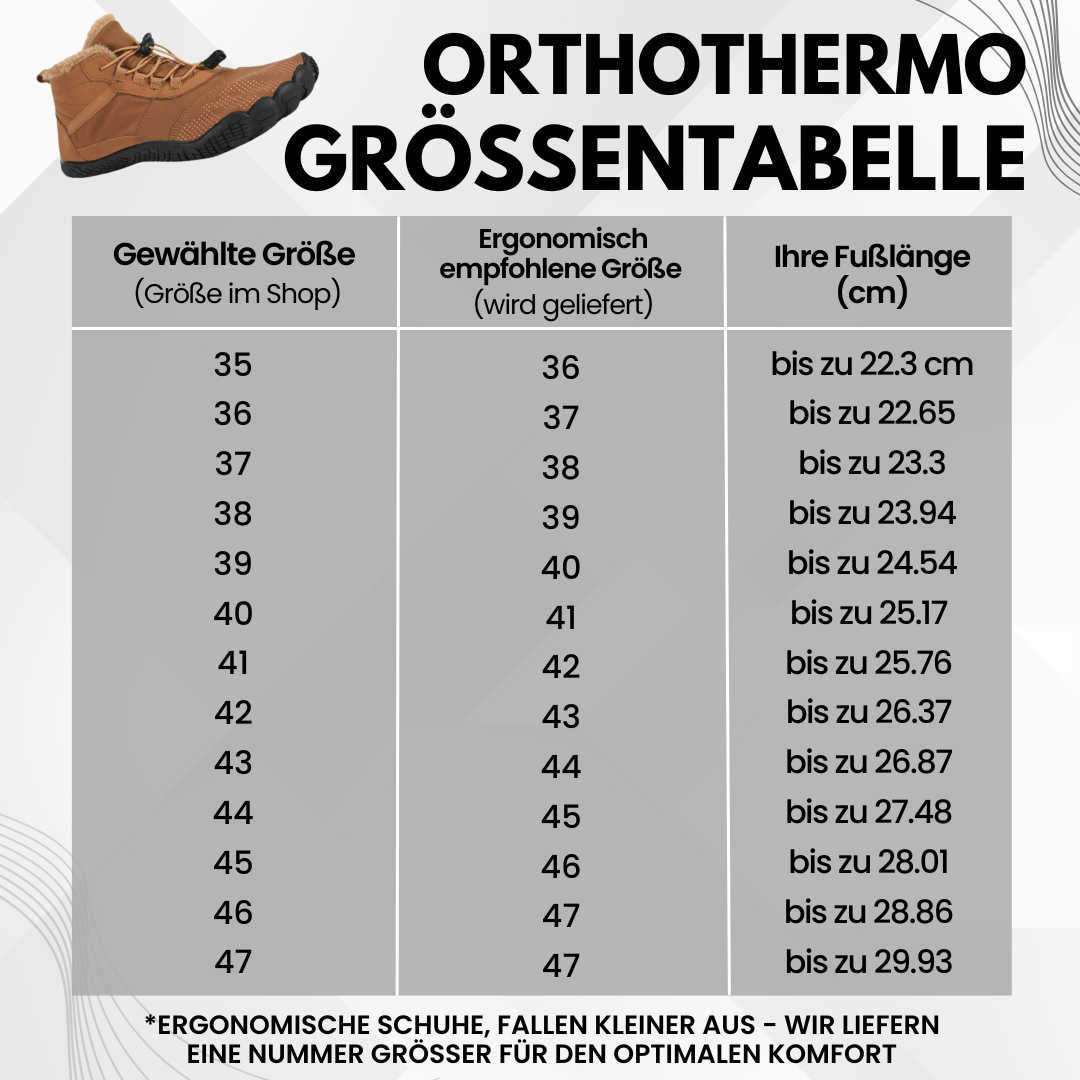 OrthoThermo - schmerzlindernde, wasserabweisende & gefütterte Barfußschuhe