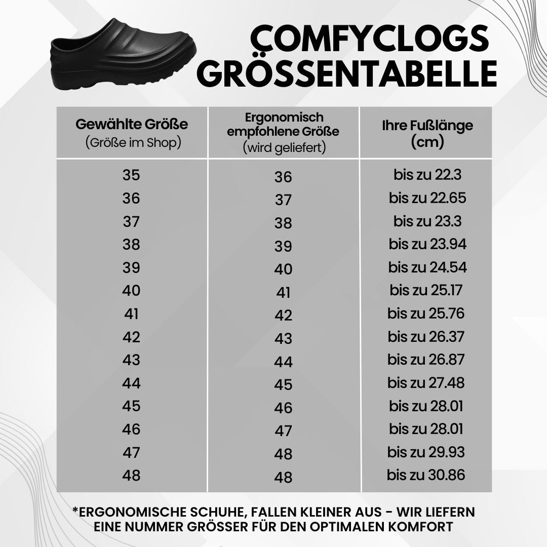 ComfyClogs - Original - ergonomische & rutschfeste Komfort-Clogs - Sonderaktion 1+1 Gratis
