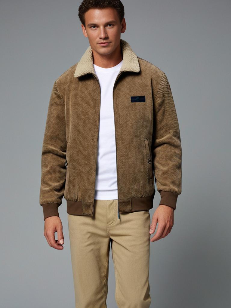 Herren-Cordjacke mit Fleece-Futter für den Winter